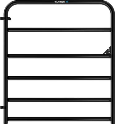Tarter 4 ft. x 50 in. 6-Bar Economy Tube Gate, 1-3/4 in. Tube, Black