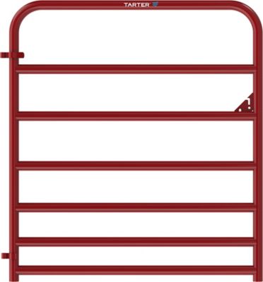 Tarter 4 ft. x 50 in. 7-Bar Heavy-Duty Standard Bull Gate, 1-3/4 in. Tube, Red