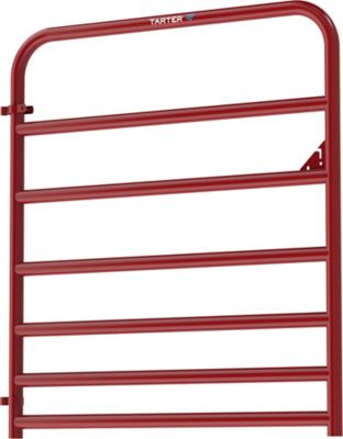 Image showing  4 ft. x 50 in. 7-Bar Heavy-Duty Standard Bull Gate, 1-3/4 in. Tube, Red