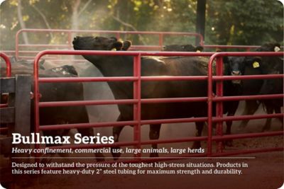 Image showing  4 ft. x 50 in. 7-Bar Heavy-Duty Standard Bull Gate, 1-3/4 in. Tube, Red