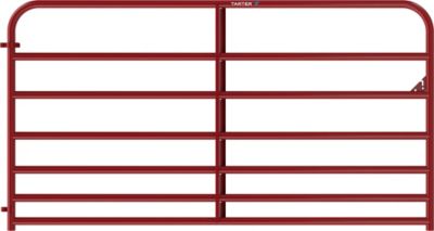 Tarter 8 ft. x 50 in. 7-Bar Heavy-Duty Standard Bull Gate, Red