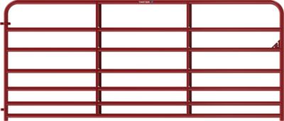 Tarter 10 ft. x 50 in. 7-Bar Heavy-Duty Standard Bull Gate, Red