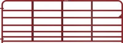 Tarter 12 ft. x 50 in. 7-Bar Heavy-Duty Standard Bull Gate, 1-3/4 in. Tube, Red