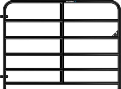 Tarter 6 ft. 2 in. 6-Bar Extra Heavy-Duty Bull Gate, Black