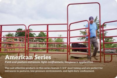 Image showing  10 ft. x 62 in. 6-Bar American Corral Panel, 1-3/4 in. Tube, Red