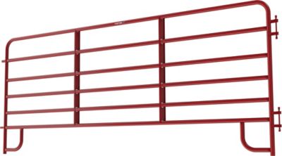 Image showing  12 ft. x 62 in. 6-Bar Economy Corral Panel, 1-3/4 in. Tube, Red