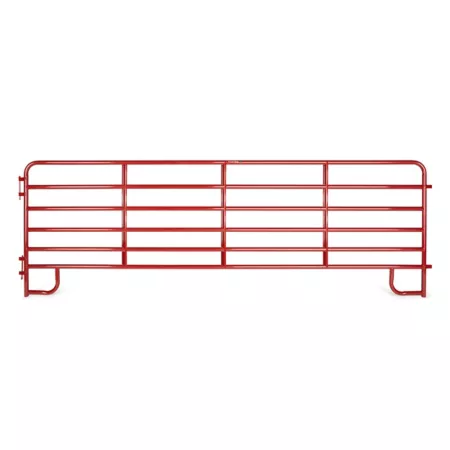 Tarter Economical 6-Bar Corral Panel 16 ft x 62 in 1-3/4 in Tube Red Corral Panels & Gates