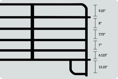 Image showing  16 ft. x 62 in. 6-Bar Extra Heavy-Duty Corral Panel, 2 in. Tube, Green