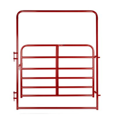 Tarter 6 ft. x 8 ft. 6-Bar Walk Through Arch Gate, 1-3/4 in. Tube, Red
