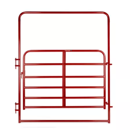 Tarter 6 ft x 8 ft 6 Bar Arch Door 1-3/4 in Tube Red Corral Panels & Gates