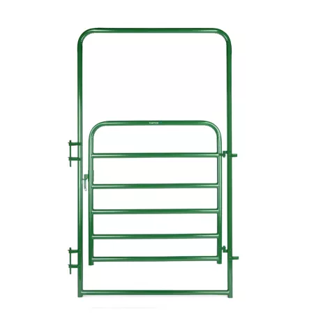 Tarter 4 ft x 8 ft 6 Bar Arch Door 1-3/4 in Tube Green Corral Panels & Gates