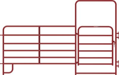 Tarter 8 ft. x 62 in. 6-Bar Walk Through Arch Gate Panel Gate, Red