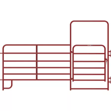 Tarter 8 ft x 62 in 6-Bar Arched Panel Door in Red Corral Panels & Gates