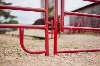 Image showing  8 ft. x 62 in. 6-Bar Walk Through Arch Gate Panel Gate, Red