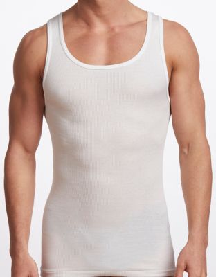 Stanfield's Men's Cotton 2x2 Rib-Knit Athletic Tank Tops, 2 pc.