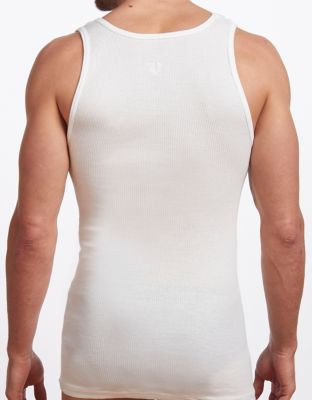 Image showing  Men's Cotton 2x2 Rib-Knit Athletic Tank Tops, 2 pc.