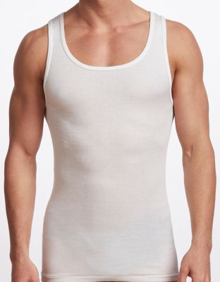 Stanfield's Men's Cotton 2x2 Rib-Knit Athletic Tank Tops, 2-Pack