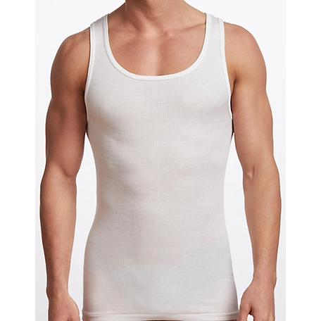 Stanfield's Men's Cotton 2x2 Rib-Knit Athletic Tank Tops, 2-Pack