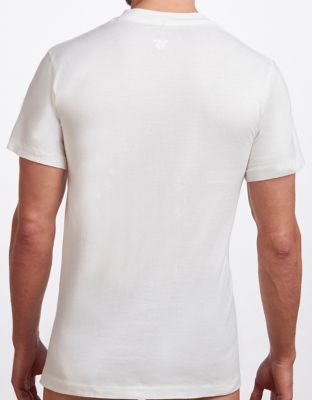 Image showing  Men's Cotton V-Neck T-Shirts, White, 2-Pack