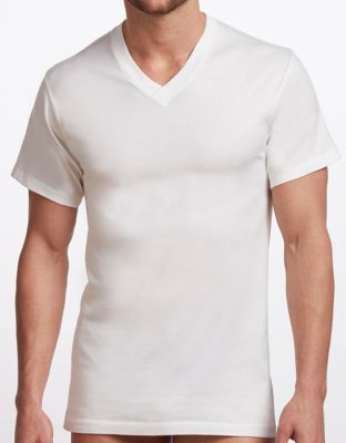 Stanfield's Men's Cotton V-Neck T-Shirts, White, 2-Pack