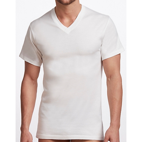 Stanfield's Men's Cotton V-Neck T-Shirts, White, 2-Pack