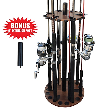 Rush Creek Creations 24-Rod Round Floor Fishing Rod Storage Rack with Free  6 in. Extension Post, Dark Walnut at Tractor Supply Co.
