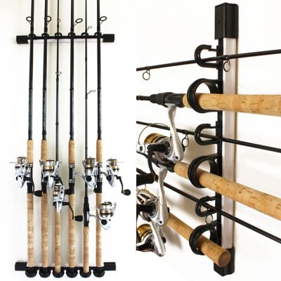 Rush Creek Creations 3-in-1 All Weather 6-Rod Wall/Ceiling Fishing Rod Storage Rack