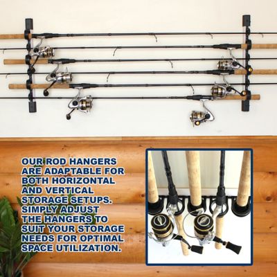 Image showing  3-in-1 All Weather 6-Rod Wall/Ceiling Fishing Rod Storage Rack