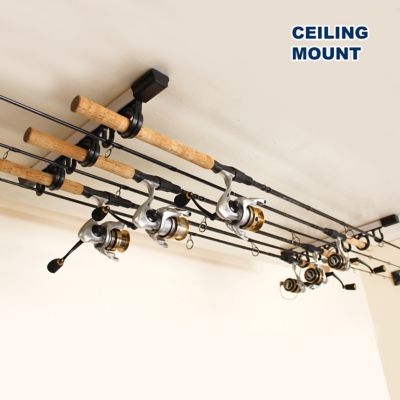 Image showing  3-in-1 All Weather 6-Rod Wall/Ceiling Fishing Rod Storage Rack