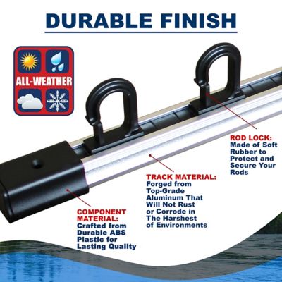 Image showing 6 th Rush Creek Creations 3-in-1 Aluminum 10-Rod Wall/Ceiling Fishing Rod Storage Rack