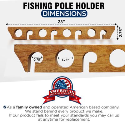 Image showing  2-in-1 8-Rod Wall/Ceiling Fishing Rod Storage Rack, American Cherry