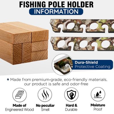 Image showing  2-in-1 11-Rod Wall/Ceiling Fishing Rod Storage Rack, Camo