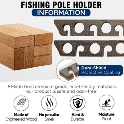Image showing  2-in-1 11-Rod Wall Ceiling Fishing Rod Storage Rack