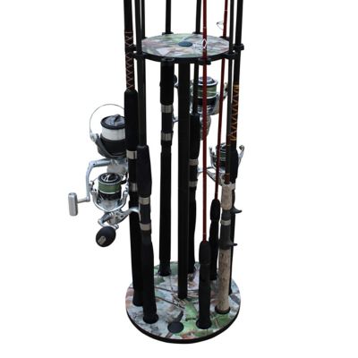 Rush Creek Creations 10-Rod Round Fishing Rod Storage Rack, Camo