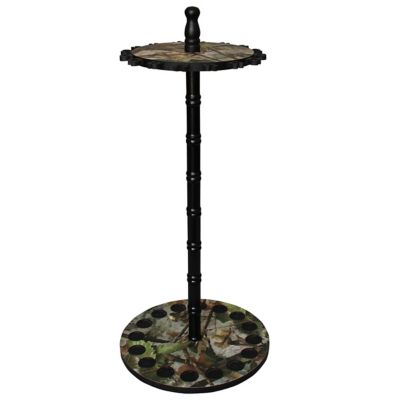 Image showing  16-Rod Round Wood Post Floor Fishing Rod Storage Rack, Camo