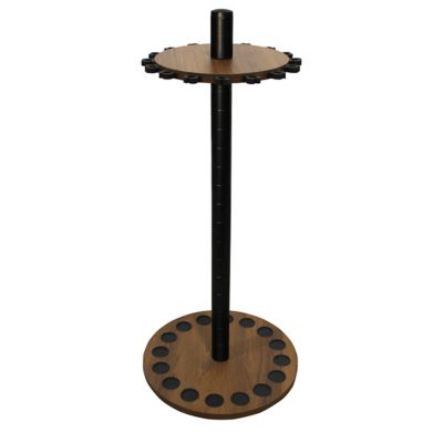 Image showing  16-Rod Round Steel Post Fishing Rod Storage Rack, Walnut