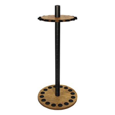 Image showing  16-Rod Round Steel Post Fishing Rod Storage Rack, American Cherry