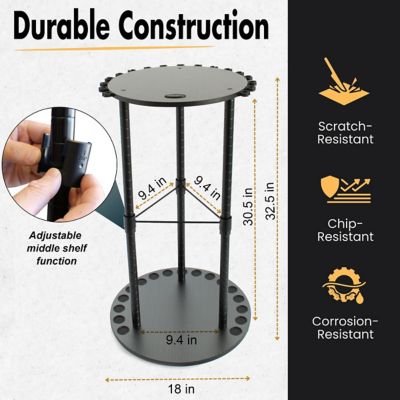 Image showing  17-Rod Spinning Rod Storage Rack with Heavy-Duty Adjustable Wire Shelf