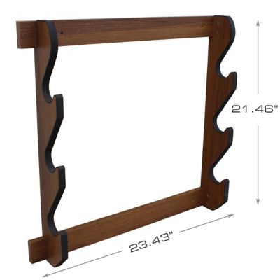 Rush Creek Creations 3-Long Gun Wall Display Rack, 23.4 in. x 3.8 in. x 21.4 in., Dark Walnut