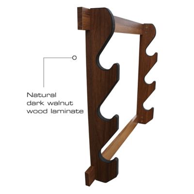 Image showing  3-Long Gun Wall Display Rack, 23.4 in. x 3.8 in. x 21.4 in., Dark Walnut