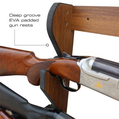 Image showing  3-Long Gun Wall Display Rack, 23.4 in. x 3.8 in. x 21.4 in., Dark Walnut