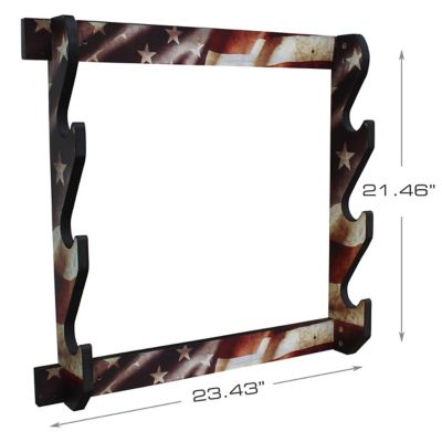 Rush Creek Creations 3-Gun Americana Long Gun Wall Display Rack, 23.4 in. x 3.8 in. x 21.4 in., American Flag