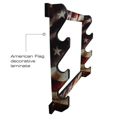 Image showing  3-Gun Americana-Long Gun Wall Display Rack, 23.4 in. x 3.8 in. x 21.4 in., American Flag