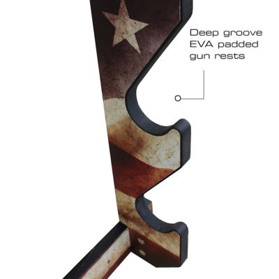 Image showing  3-Gun Americana-Long Gun Wall Display Rack, 23.4 in. x 3.8 in. x 21.4 in., American Flag