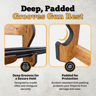 Image showing  5-Long Gun Wall Display Rack, 29.5 in. x 3.7 in. x 33 in., American Cherry