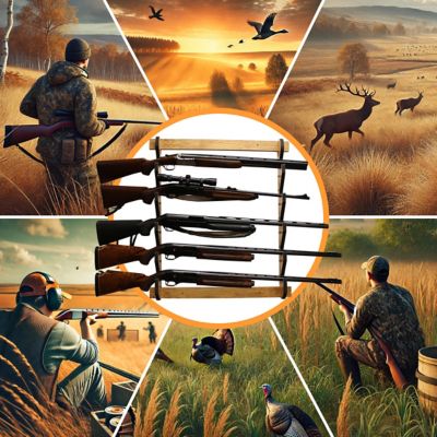 Image showing  5-Long Gun Wall Display Rack, 29.5 in. x 3.7 in. x 33 in., American Cherry