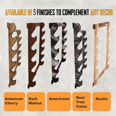 Image showing  5-Long Gun Wall Display Rack, 29.5 in. x 3.7 in. x 33 in., American Cherry