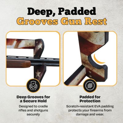 Image showing  5 Long Gun Americana Wall Display Rack, 29.5 in. x 3.7 in. x 33 in., American Flag