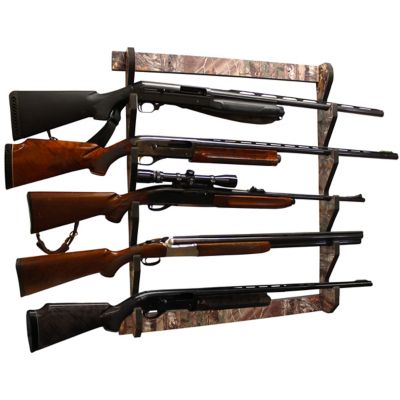 Rush Creek Creations 5-Long Gun Wall Display Rack, 29.5 in. x 3.7 in. x 33 in., Realtree Xtra Camo