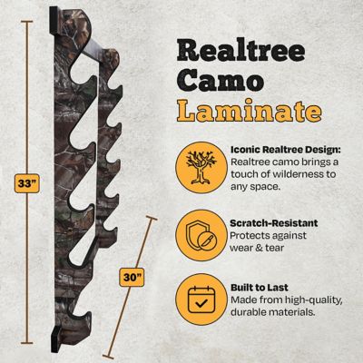 Image showing  5-Long Gun Wall Display Rack, 29.5 in. x 3.7 in. x 33 in., Realtree Xtra Camo